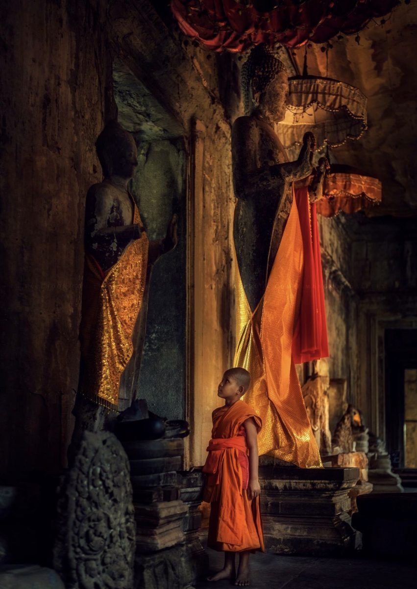 Monk boy at Angkor Wat